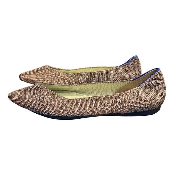 Rothy's The Point Star Dust Metallic Ballet Flat Women’s US 12 EU 43 Silver - Picture 4 of 9